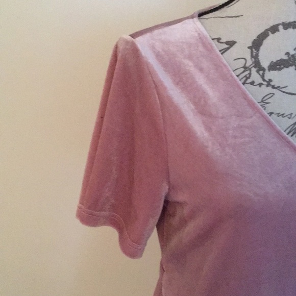 PINK THREAD VELOUR WRAP AROUND DRESS - Picture 4 of 8